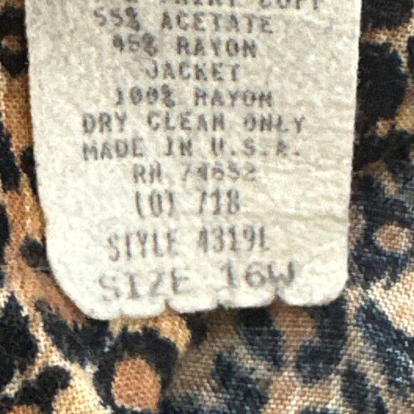 Just Nicole leopard print long sleeves open front lightweight blazer size 16W - Picture 4 of 13